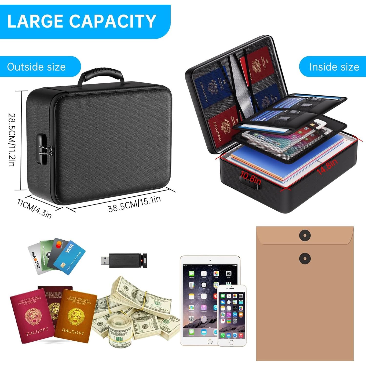 Bolsa Documentos Ignífuga ENGPOW 5200°F con Cerradura