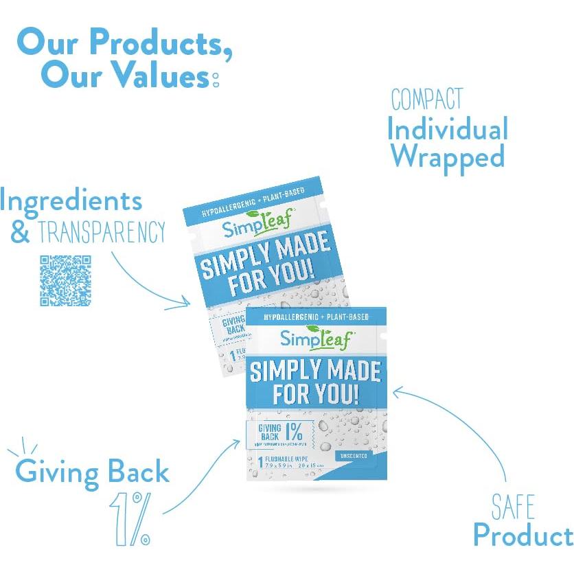 Toallitas Húmedas Desechables Simpleaf Aloe Vera 30 Unidades