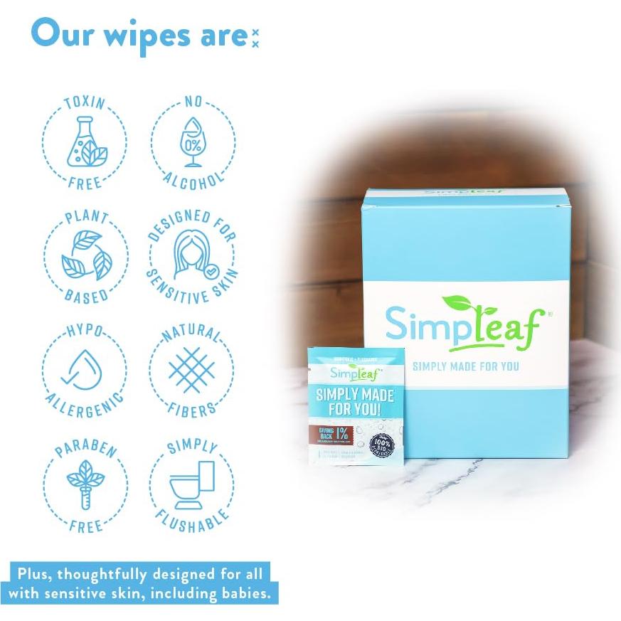Toallitas Húmedas Desechables Simpleaf Aloe Vera 30 Unidades