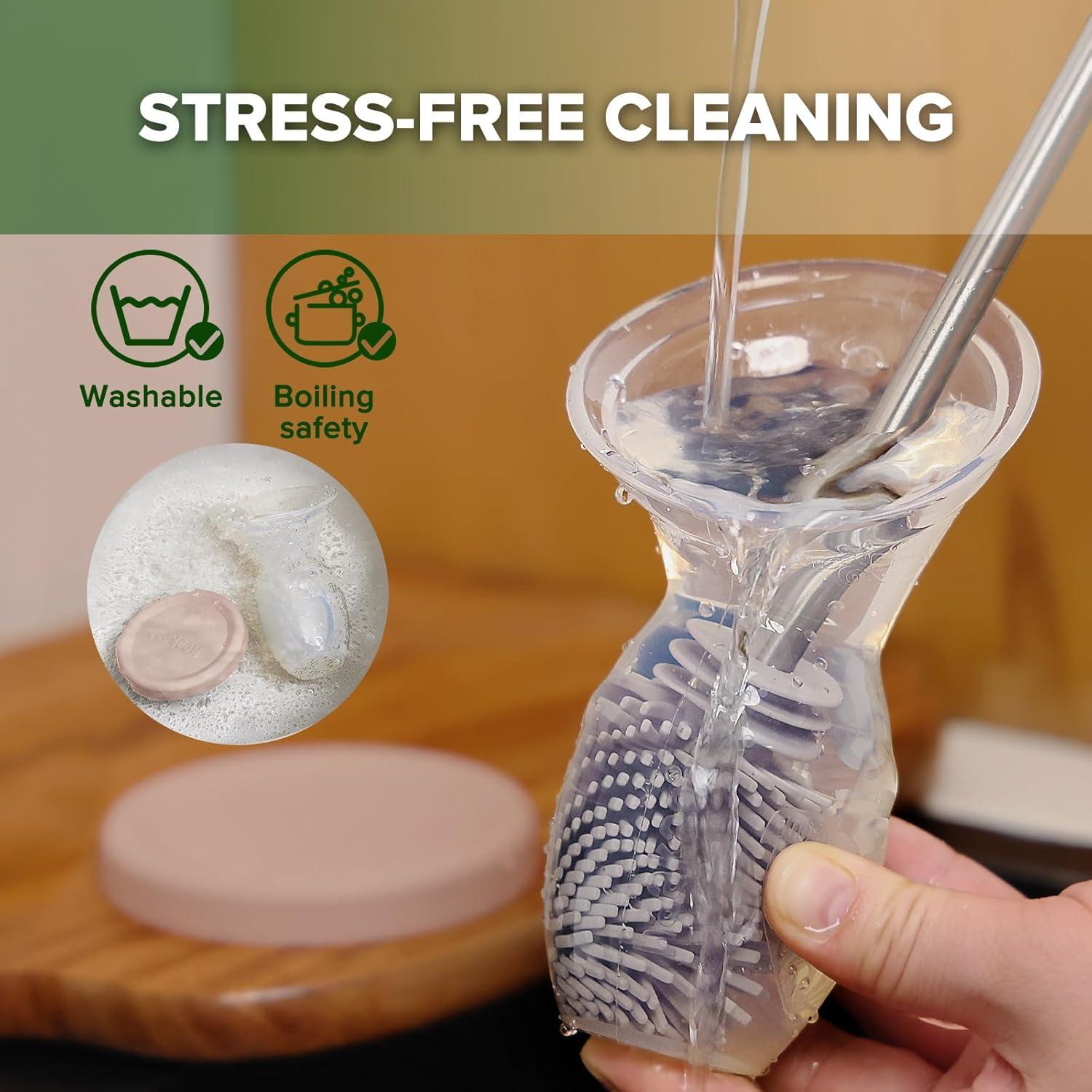 Bomba Manual de Pecho Haakaa 100ml Sonrosado con Tapa Silicona