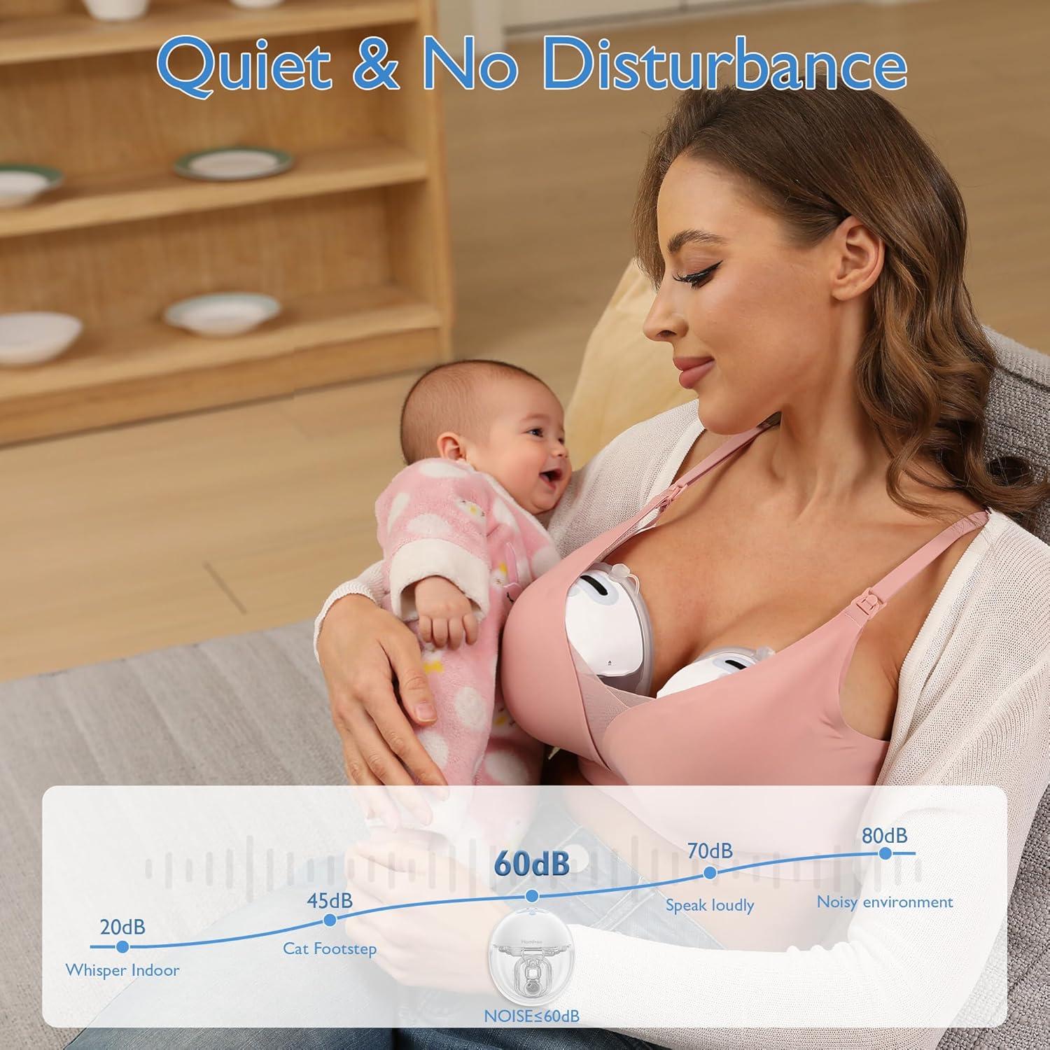 Extractor de Leche Doble Portátil Momfree Azul - 3 Modos, 9 Niveles