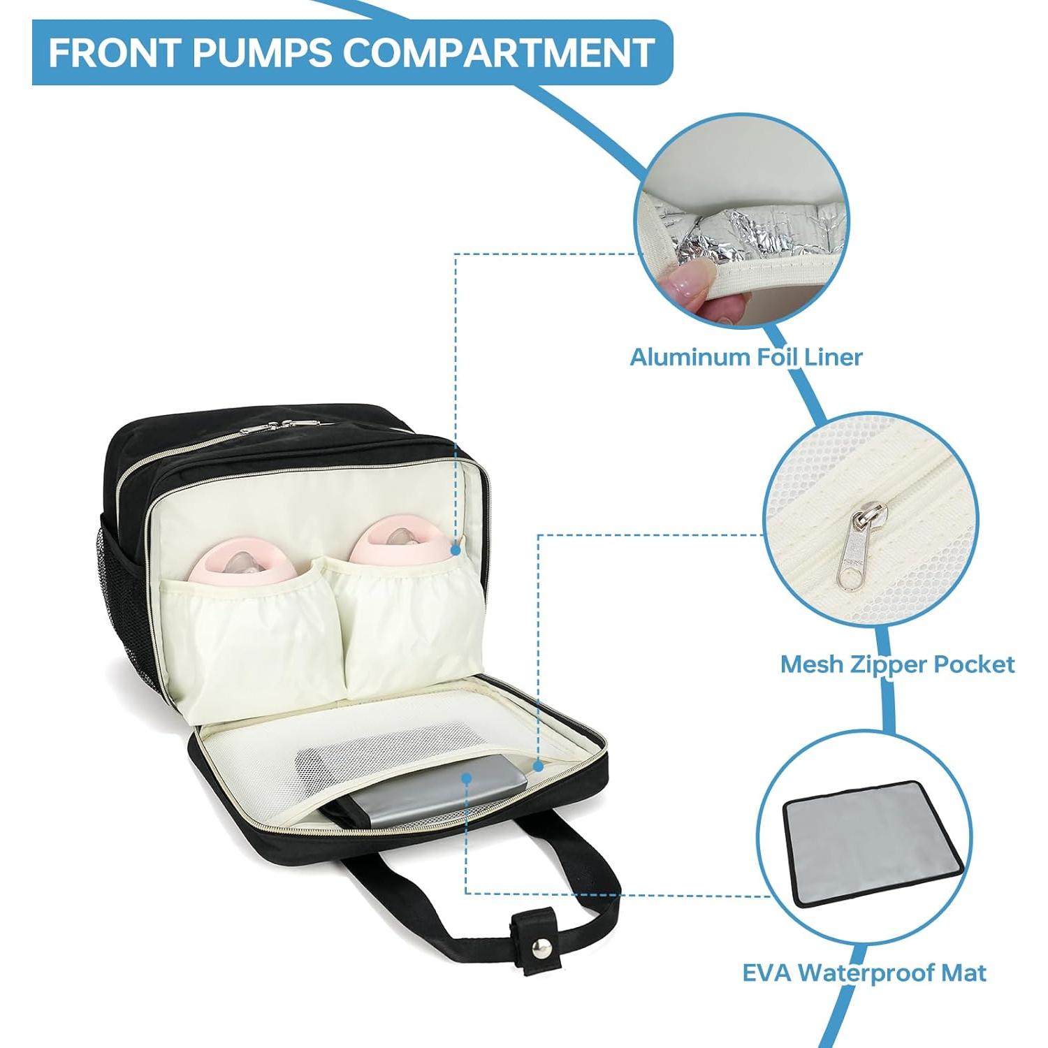 Bolsa de Enfriamiento de Leche Materna GEMIU Negra 6 Botellas 266ml