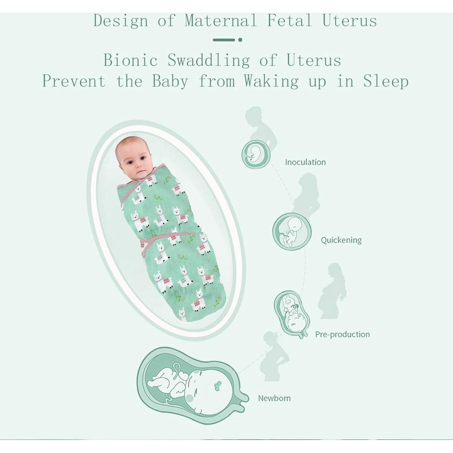 Sacos de Arrullo Insular 100% Algodón para Bebés 0-3M - 3 Pack