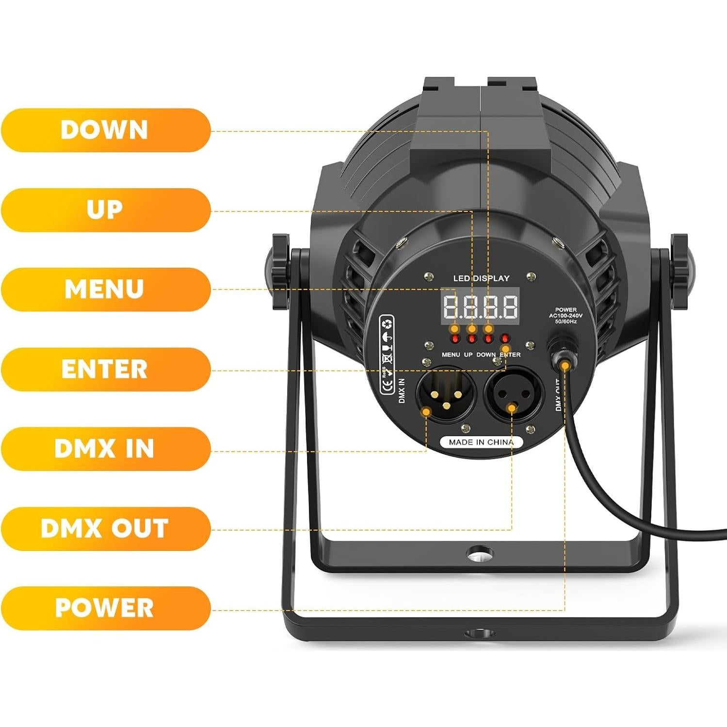 2 Focos COB 80W HOLDLAMP Luz de Escenario DMX Metal