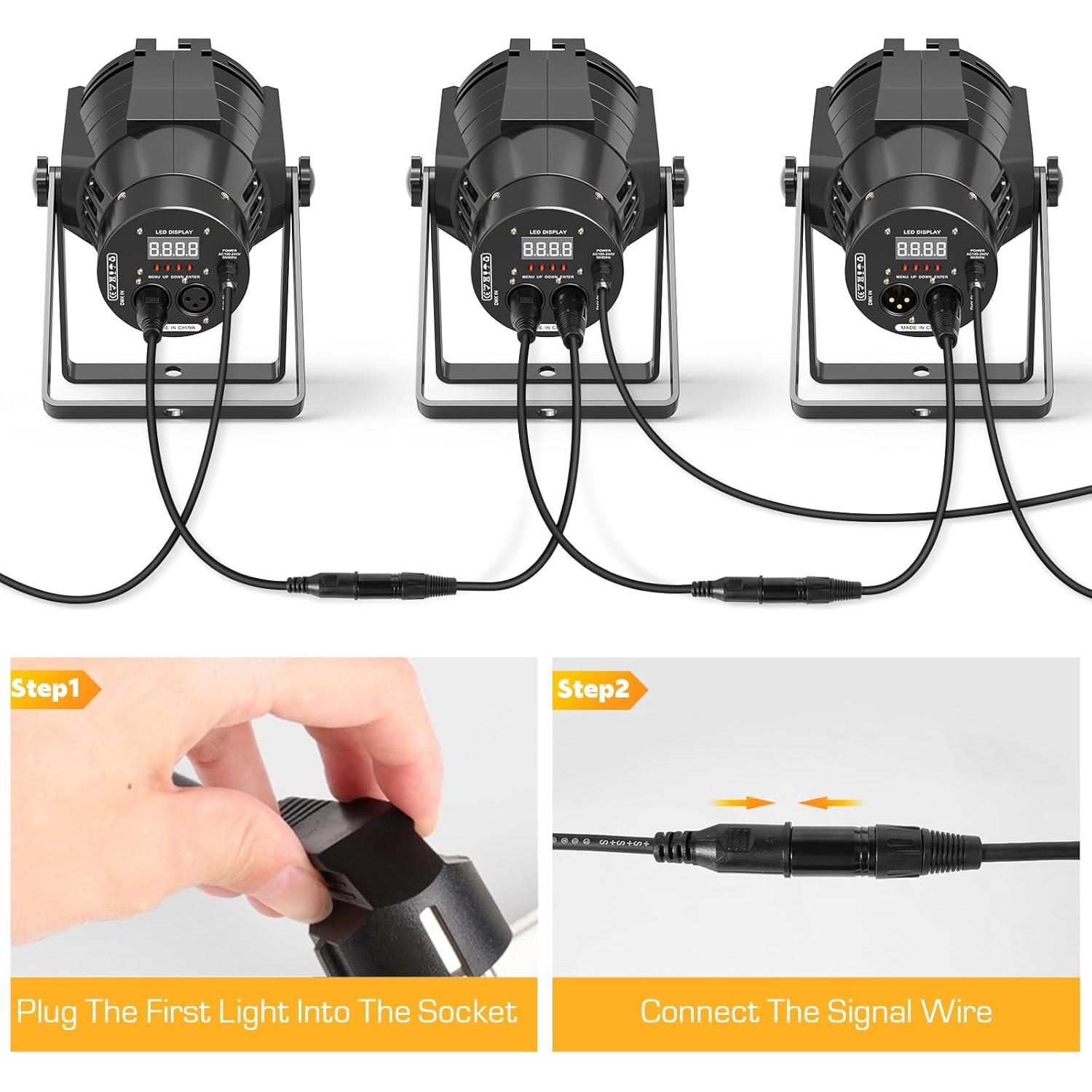 2 Focos COB 80W HOLDLAMP Luz de Escenario DMX Metal