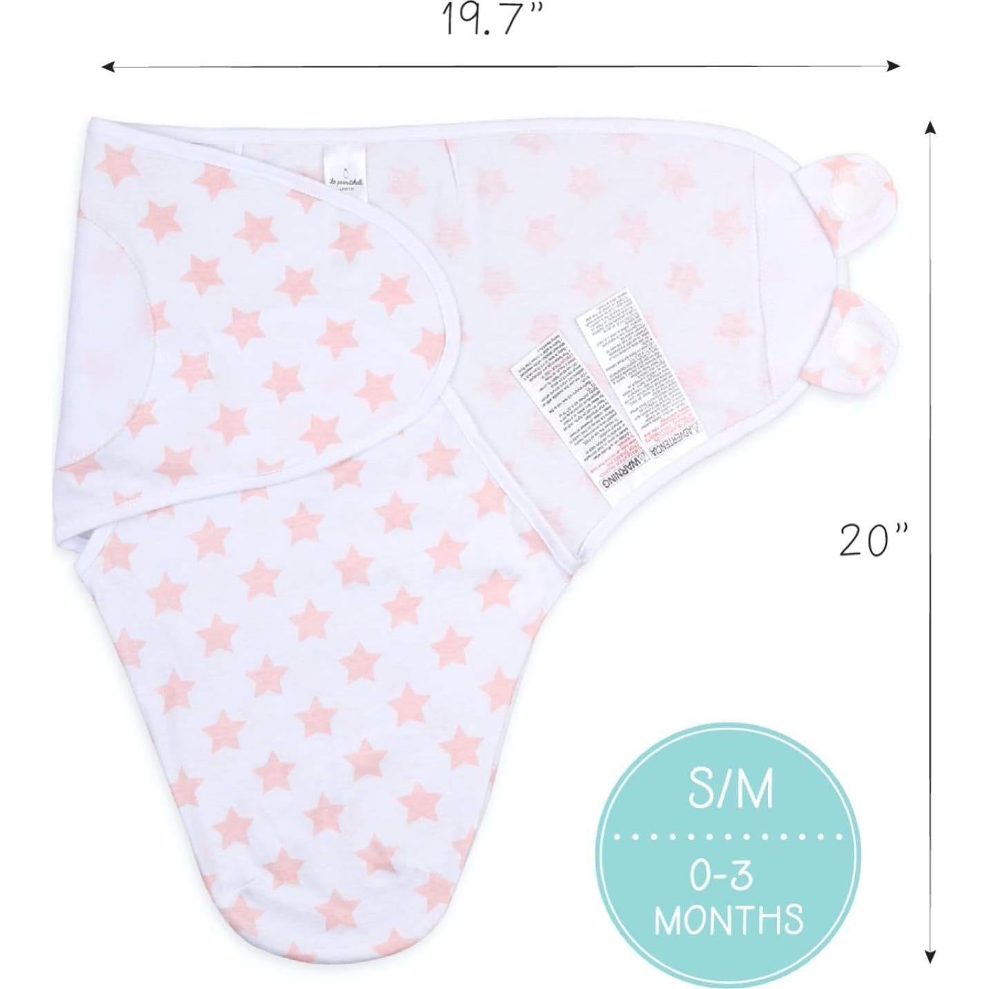 Juego de mantas de swaddle The Peanutshell 3 unidades Floral Rosa
