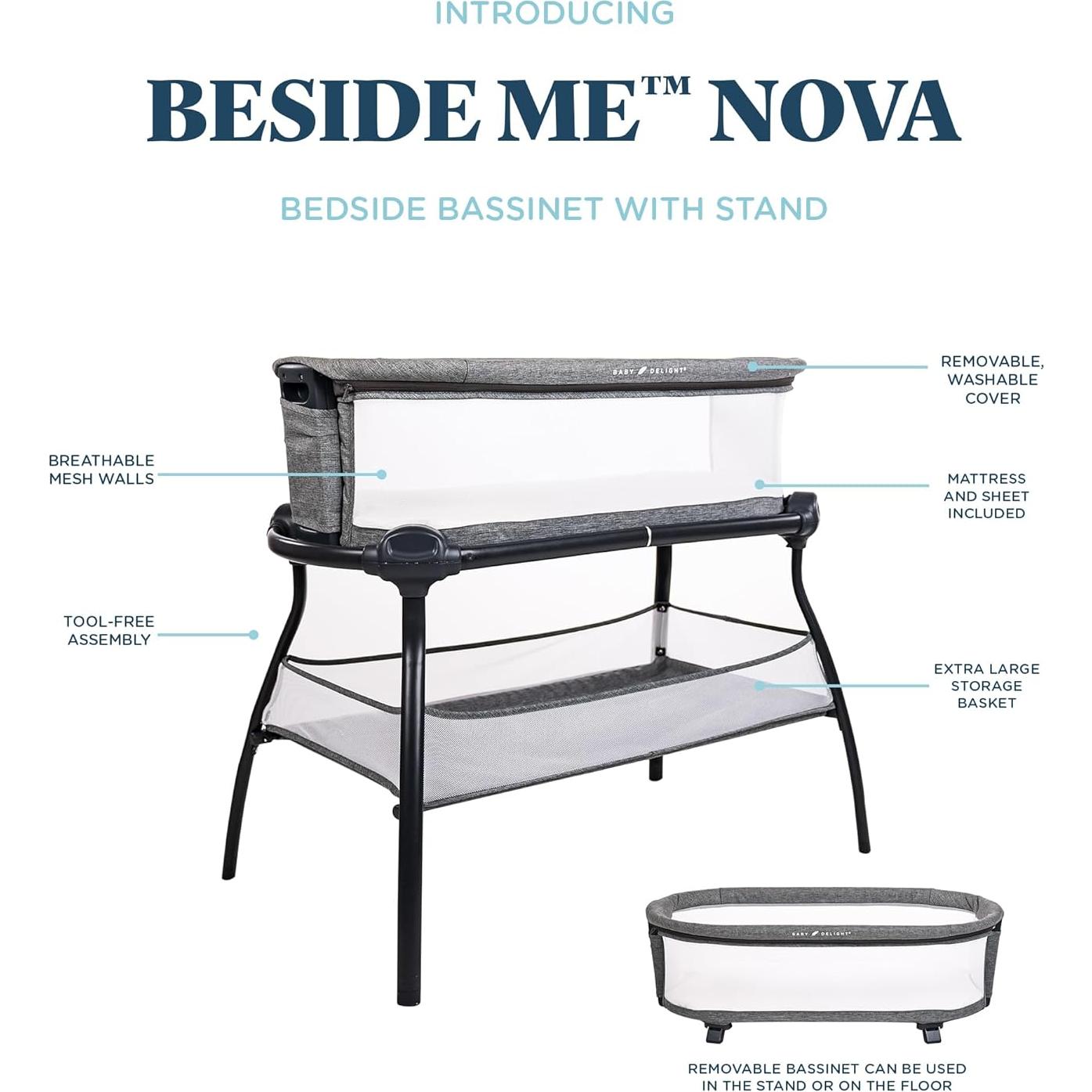 Cuna Lateral Baby Delight Junto a Mí Nova Portátil 7.26 kg