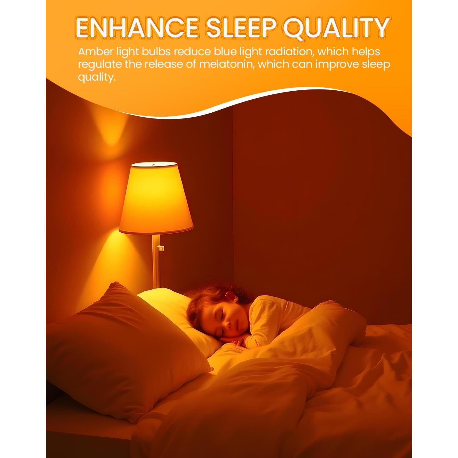 Bombillas LED Ámbar Bonlux 9W E26 2000K 2 Piezas