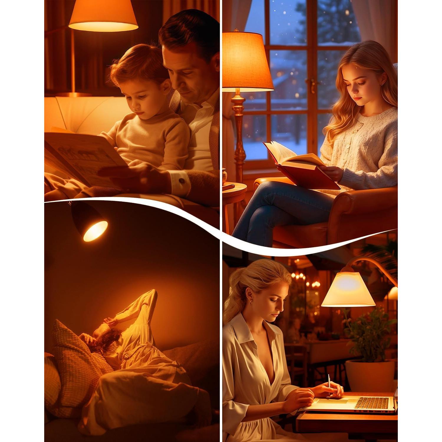 Bombillas LED Ámbar Bonlux 9W E26 2000K 2 Piezas