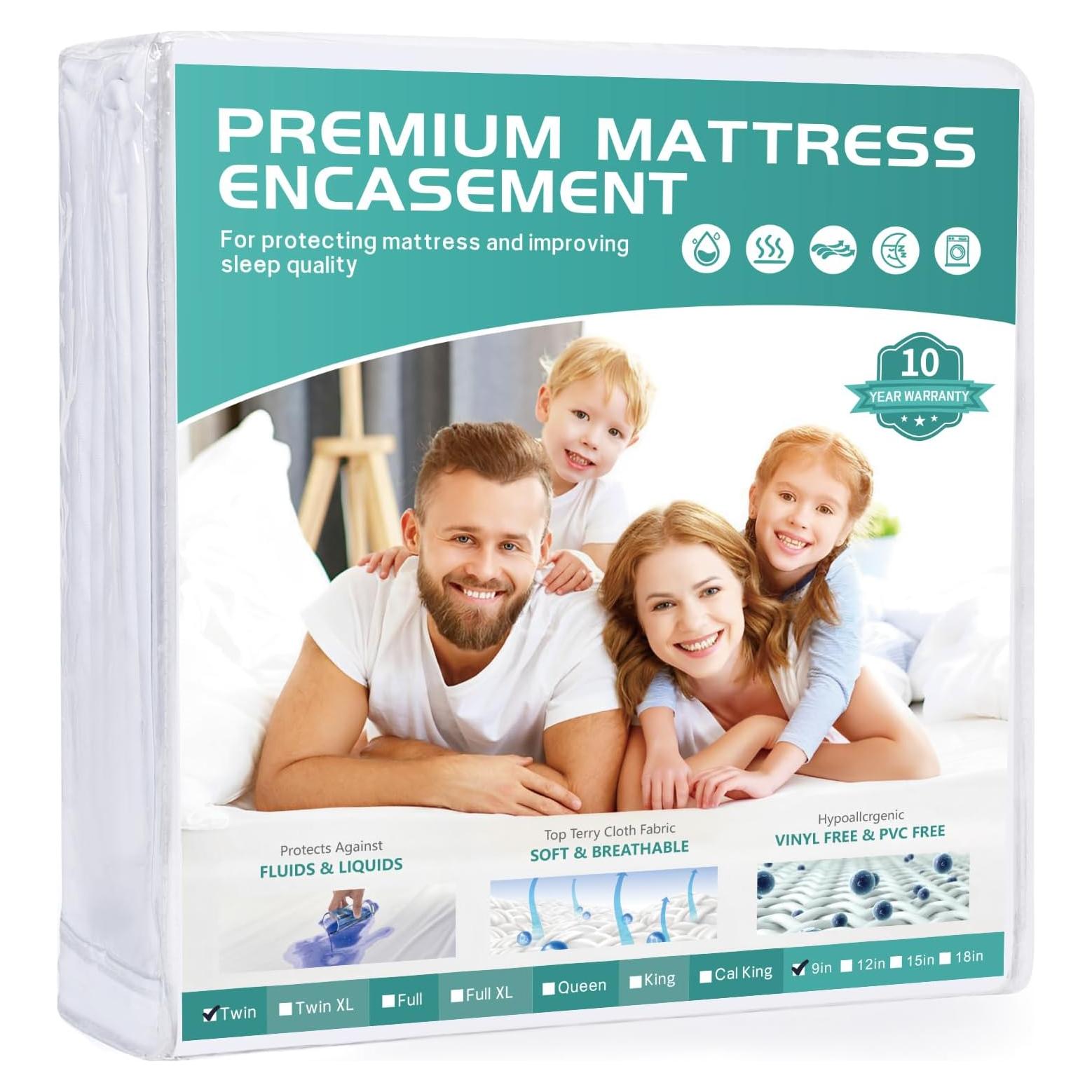 Protector de Colchón Impermeable Winkaura Twin 9" Profundo