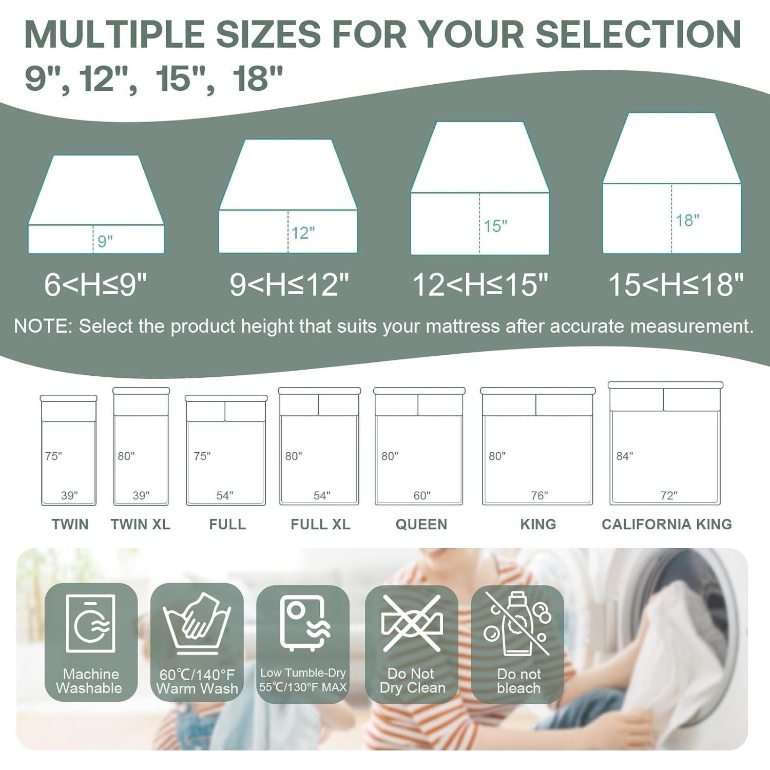 Protector de Colchón Impermeable Winkaura Twin 9" Profundo