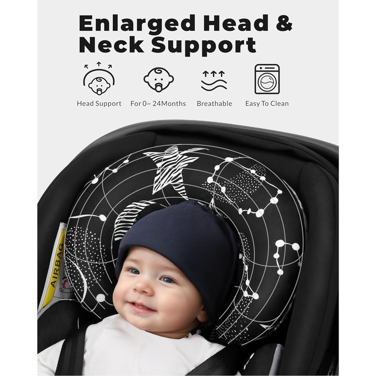 Inserto Reversible para Asiento de Auto Bebé TinlyFinly - Estrella Negra