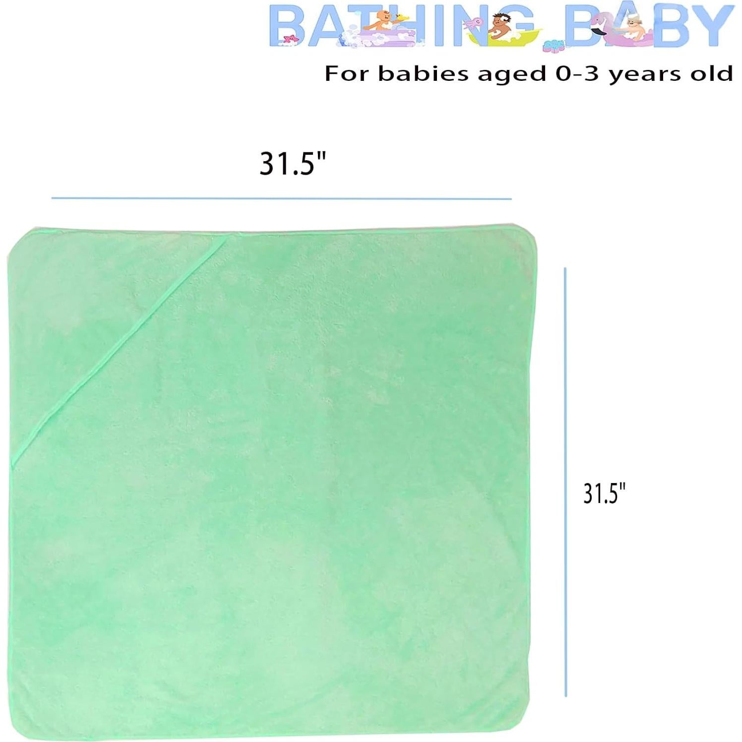 Toalla con Capucha para Bebés IFaryMes Verde 80x80 cm Ultra Absorbente