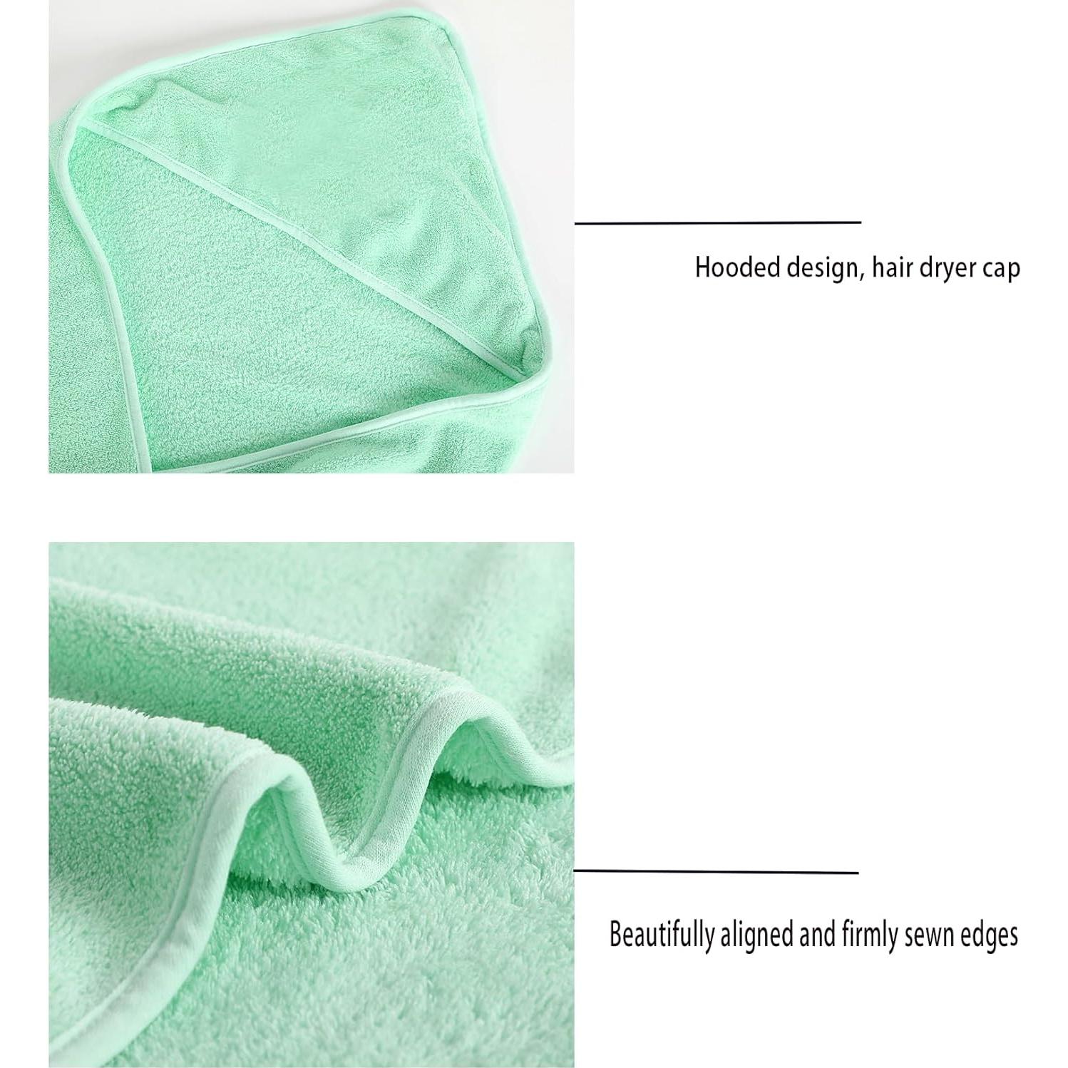 Toalla con Capucha para Bebés IFaryMes Verde 80x80 cm Ultra Absorbente