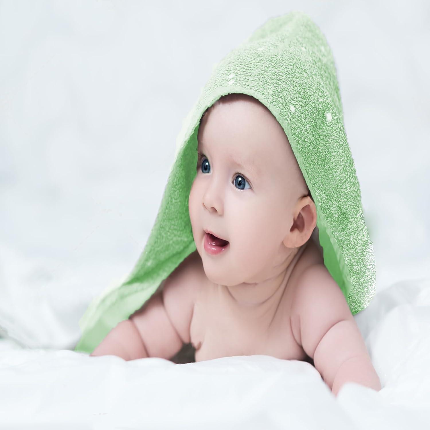 Toalla con Capucha para Bebés IFaryMes Verde 80x80 cm Ultra Absorbente