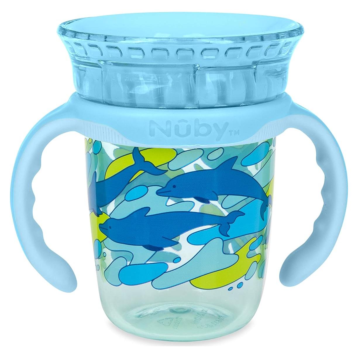 Taza de Beber 360 Nuby Aqua 240 ml con Mangos Removibles