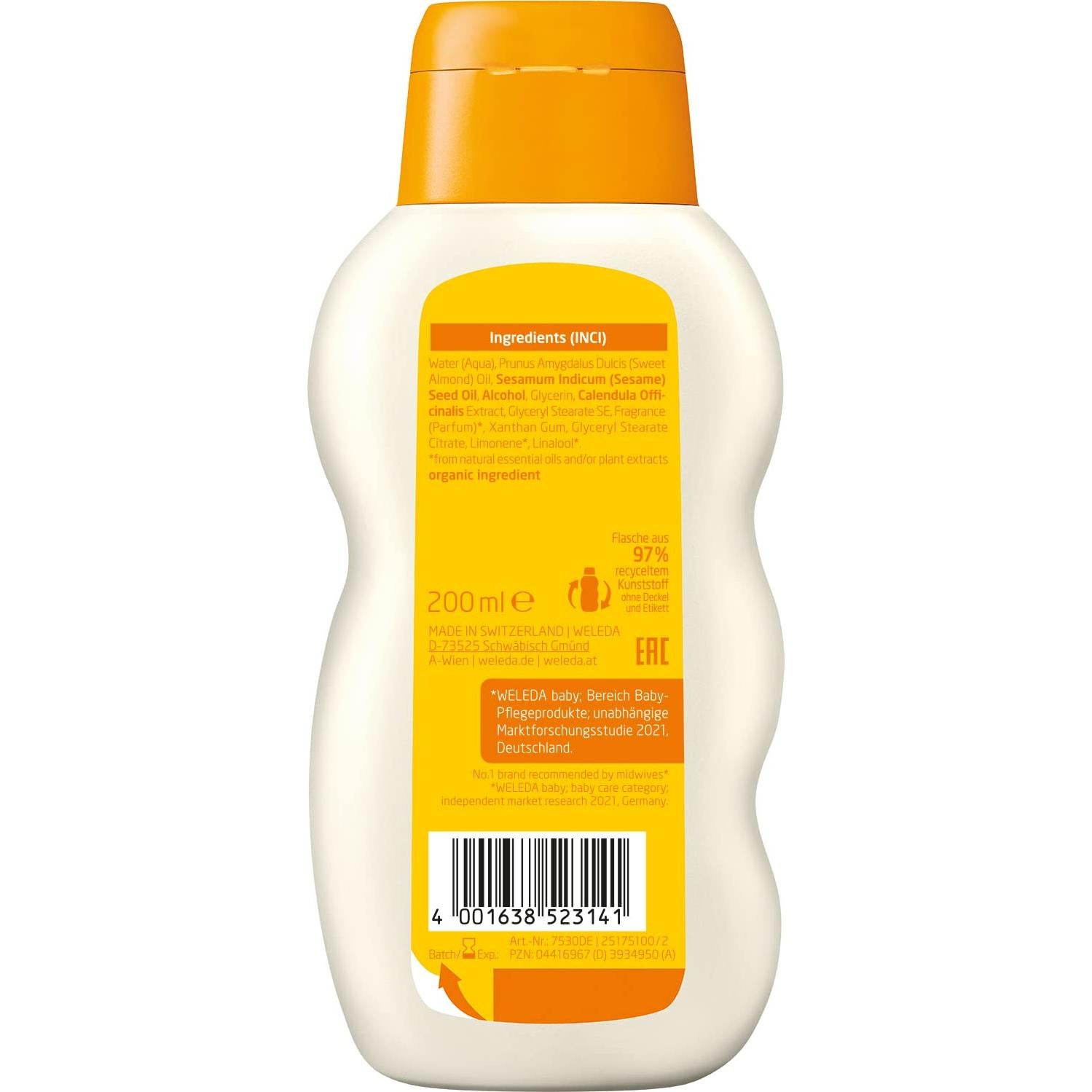 Baño de Crema para Bebés Weleda Caléndula 200 ml Suave