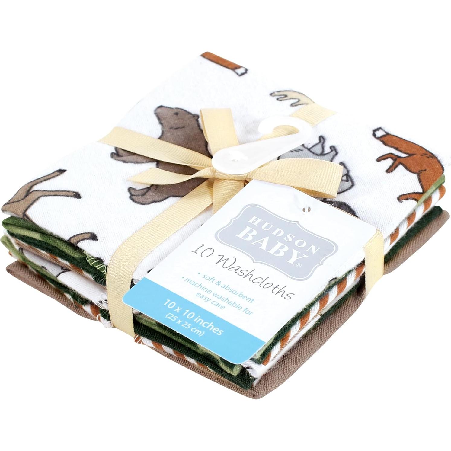 Paquete de 10 Pañuelos de Algodón Franela Hudson Baby Unisex