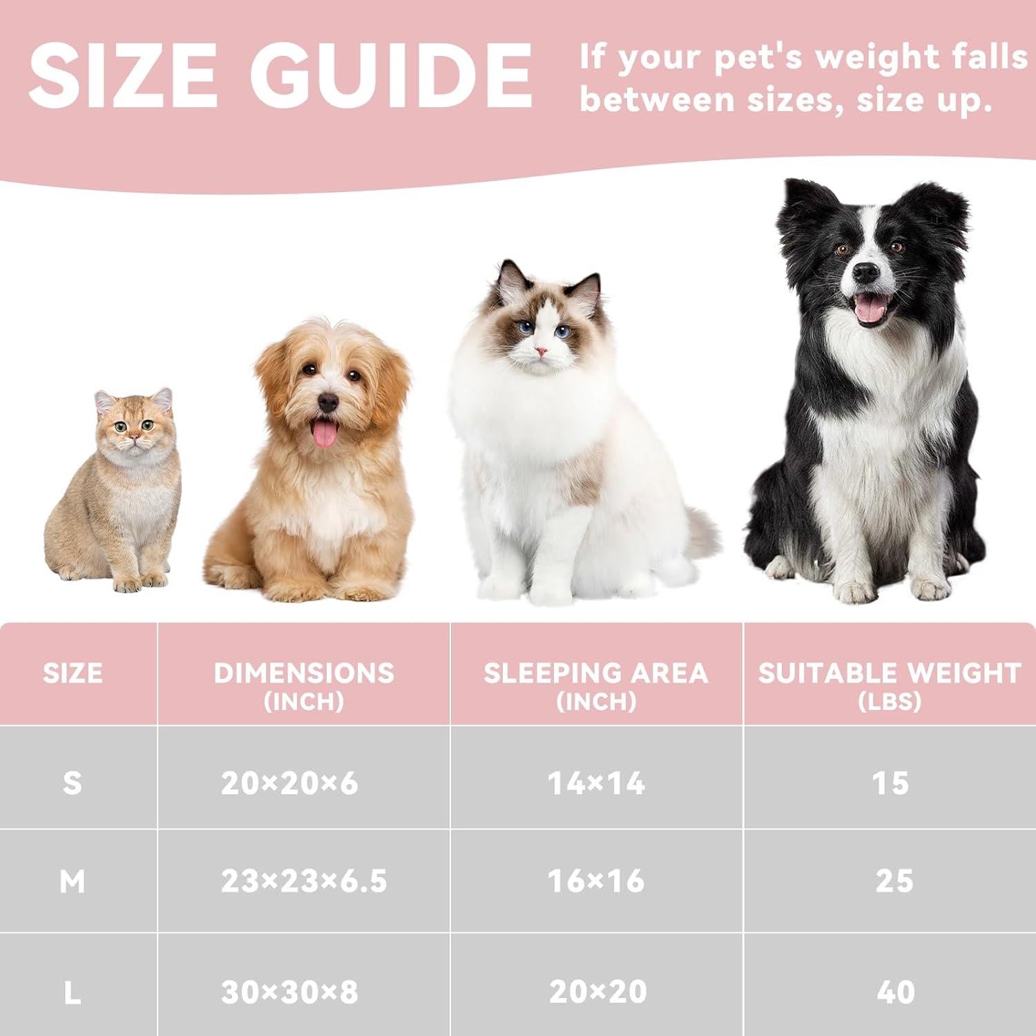 Cama Lavable para Gatos Zerbuger 50,8 cm Rosa Antideslizante