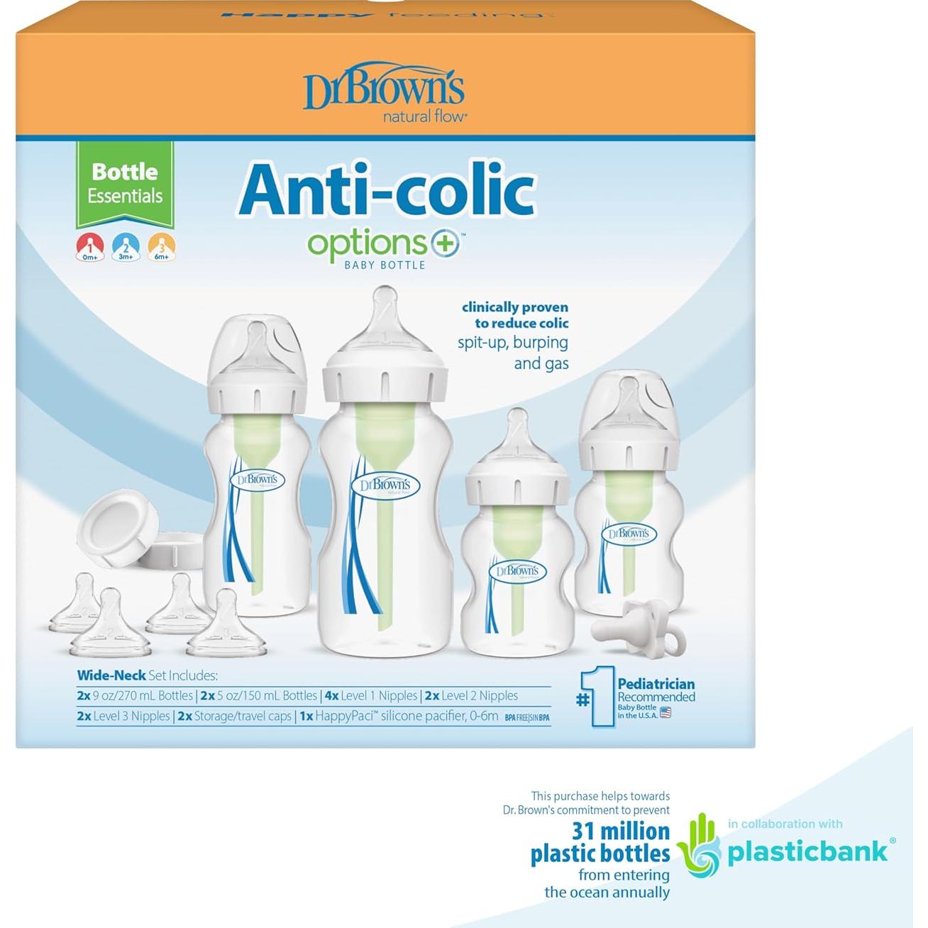 Juego de Biberones Anti-Cólico Dr. Brown 9oz y 5oz