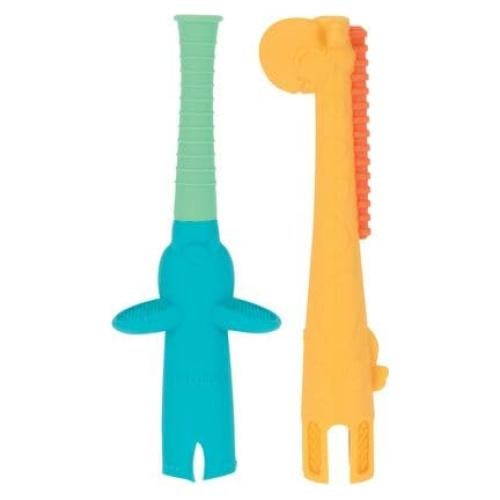 Mordedores de Dentición Nuby Tube Teether 2-Pack Elefante Jirafa