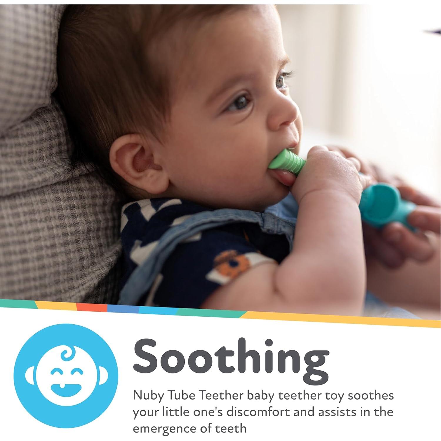 Mordedores de Dentición Nuby Tube Teether 2-Pack Elefante Jirafa