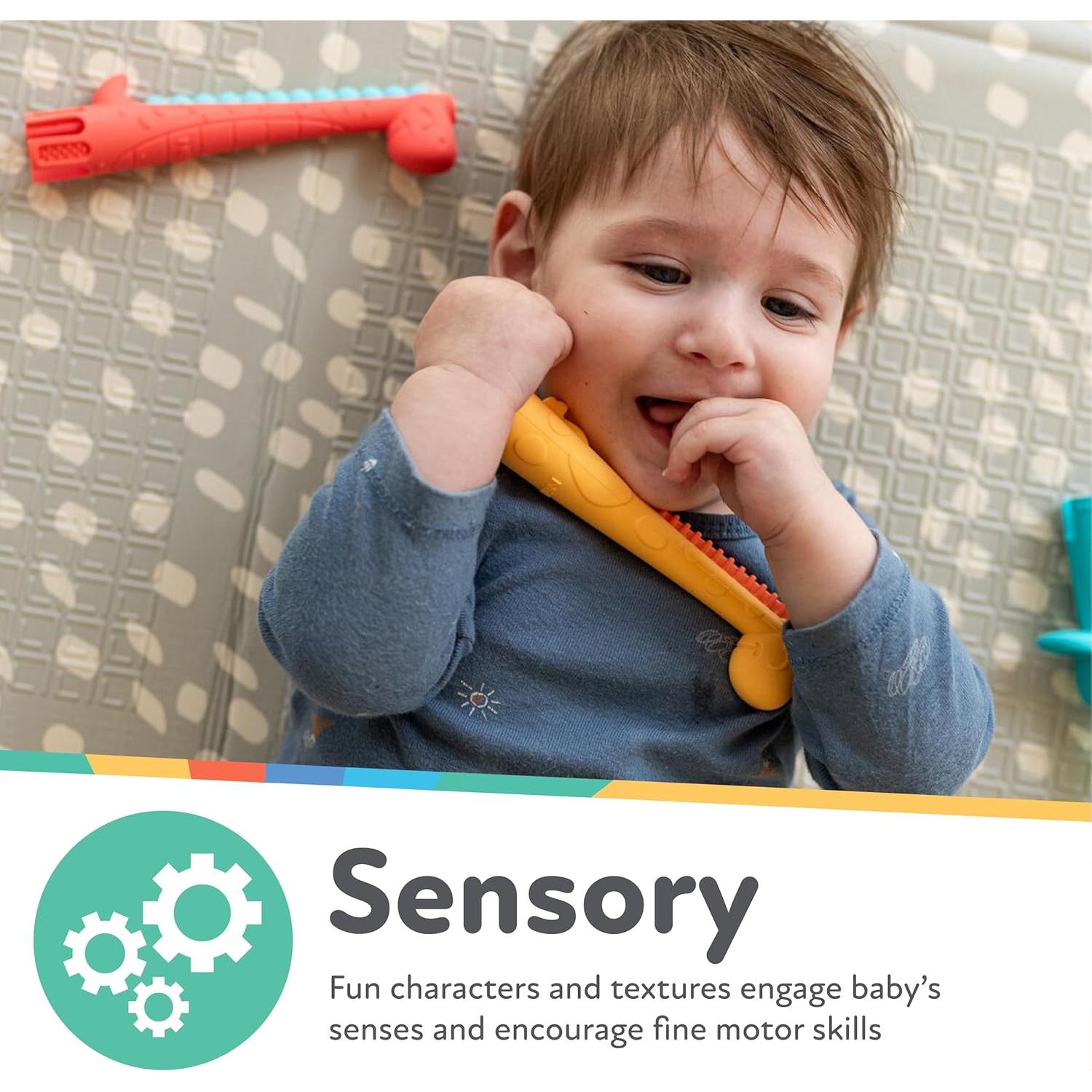 Mordedores de Dentición Nuby Tube Teether 2-Pack Elefante Jirafa