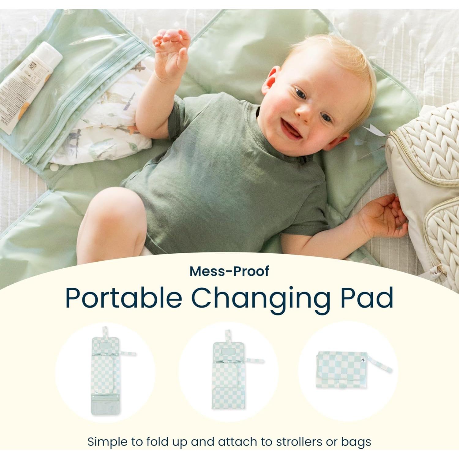 Almohadilla Portátil para Cambiar Pañales Tiny Twinkle - Impermeable y Compacta