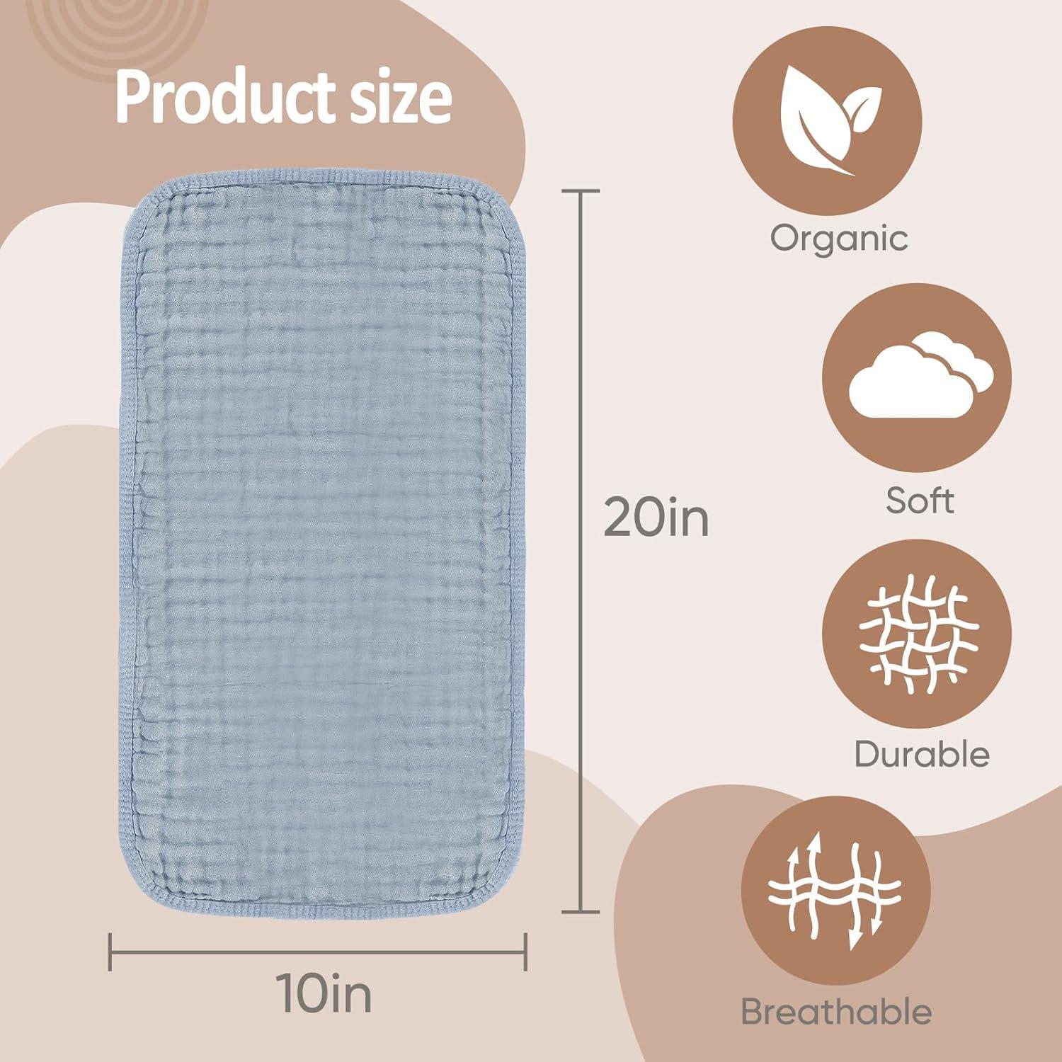 Paños de Eructo 100% Algodón MIGIOL - 12 Piezas Azul y Verde