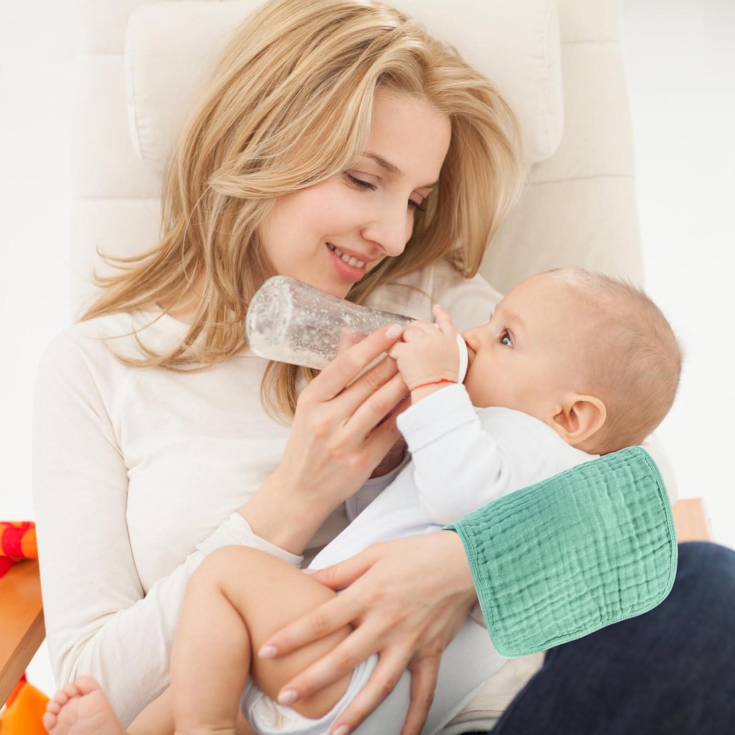 Paños de Eructo 100% Algodón MIGIOL - 12 Piezas Azul y Verde