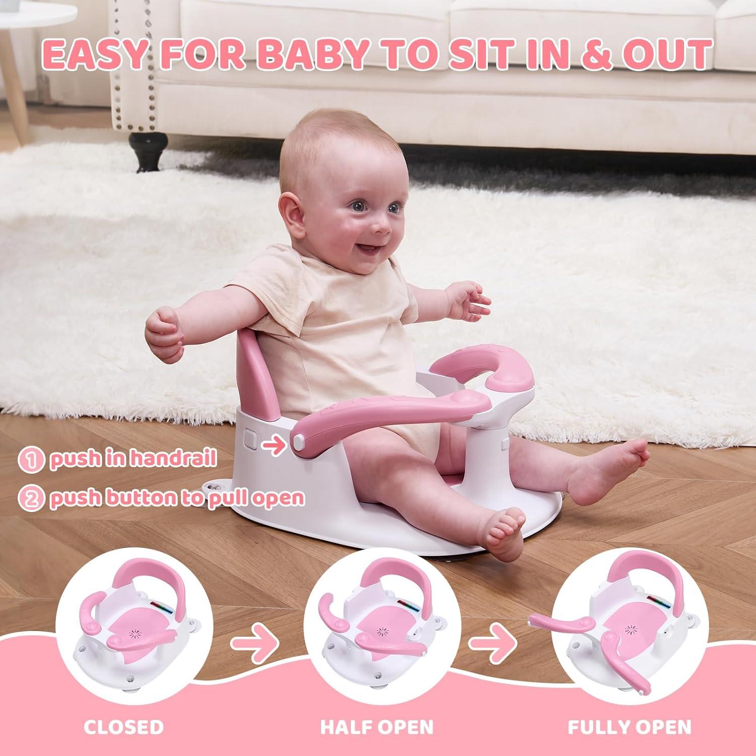 Asiento de Baño para Bebés Rosa - Con Alerta de Temperatura