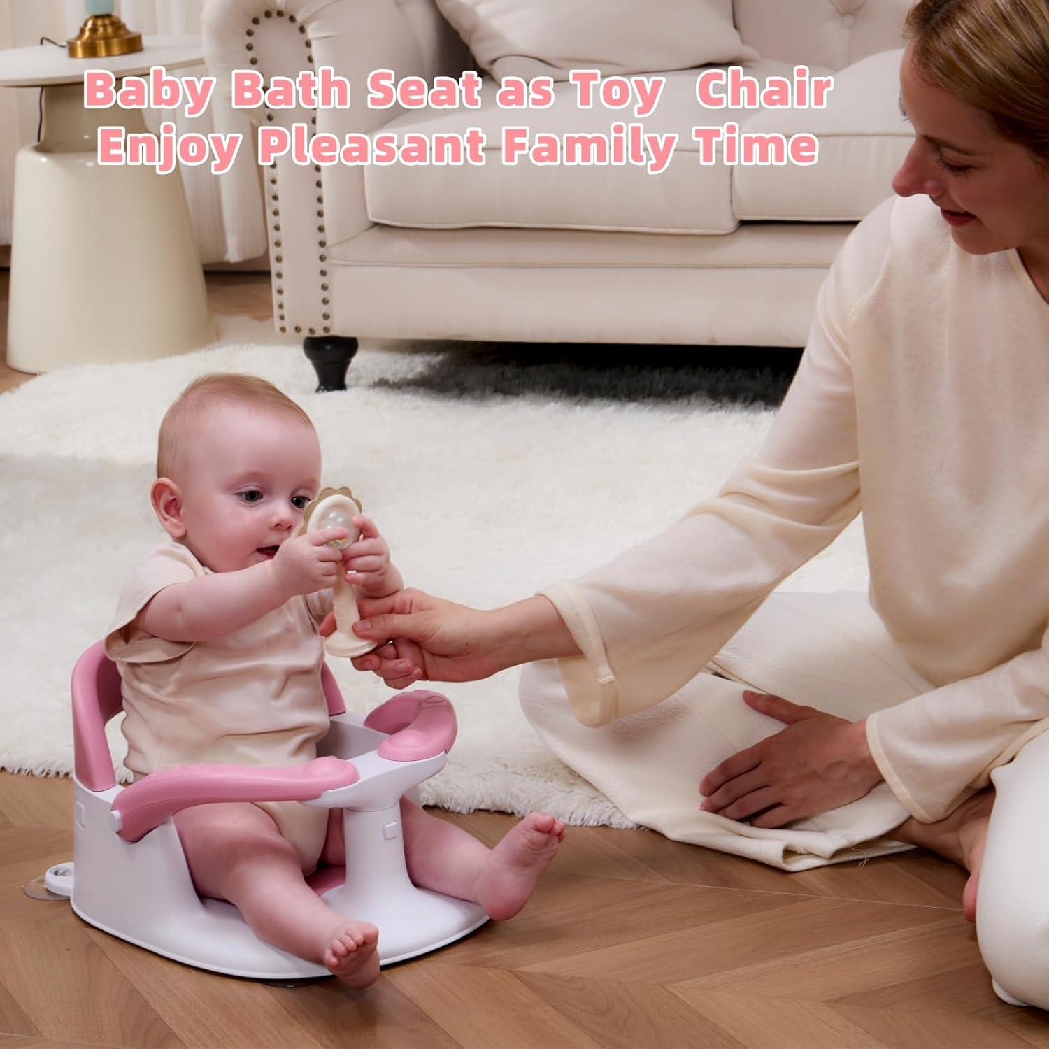 Asiento de Baño para Bebés Rosa - Con Alerta de Temperatura