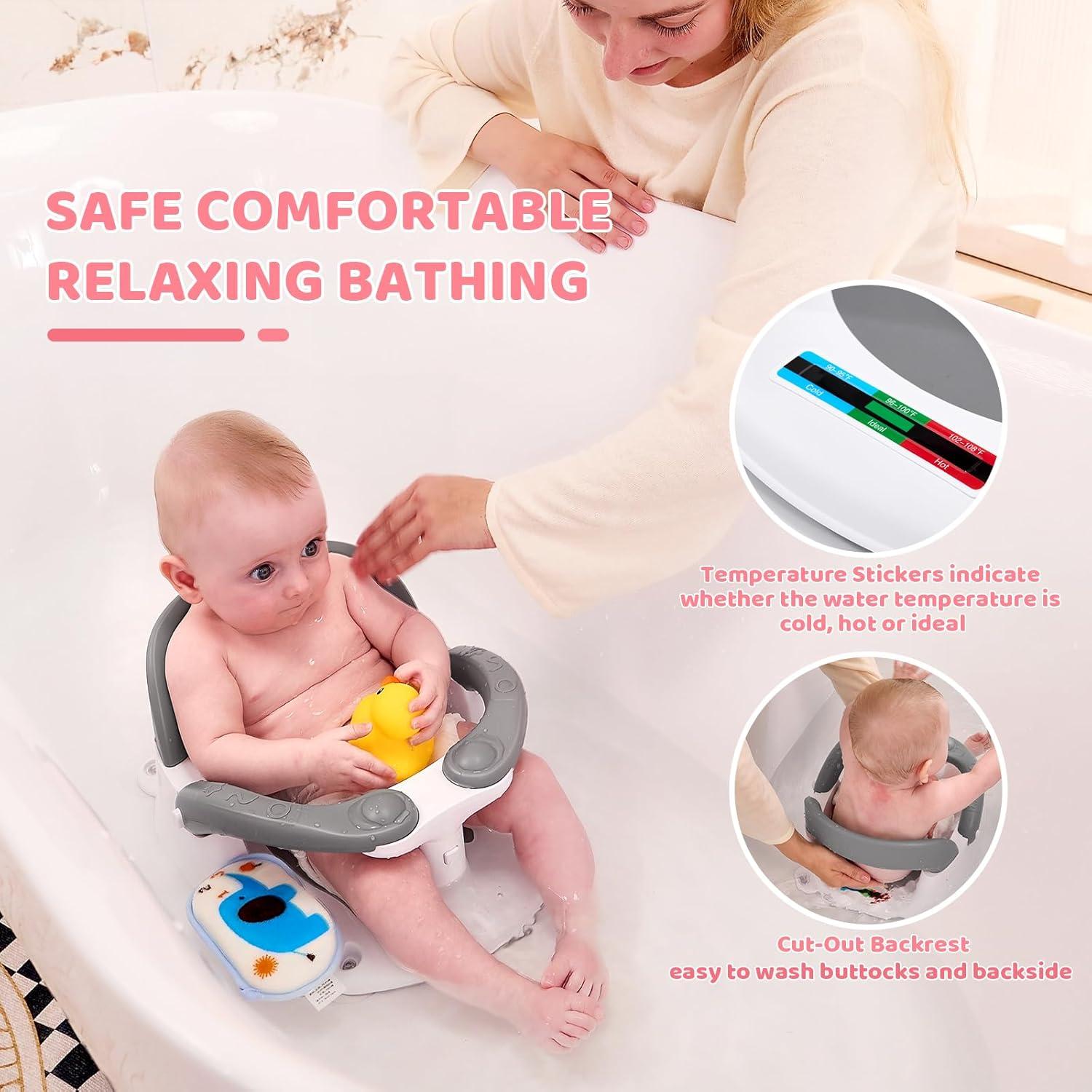 Asiento de Baño para Bebés Rosa - Con Alerta de Temperatura