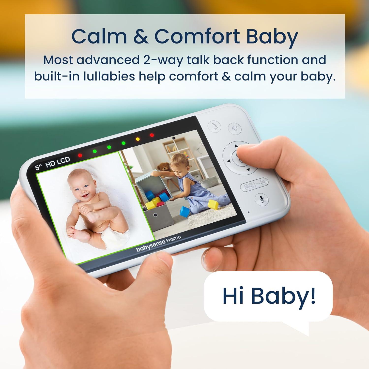 Monitor de Bebé Babysense Prisma 5" HD con Audio y Luz Nocturna