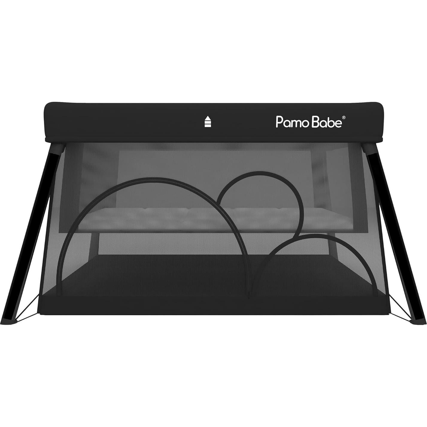 Cuna de viaje Pamo Babe con moisés extraíble, negra