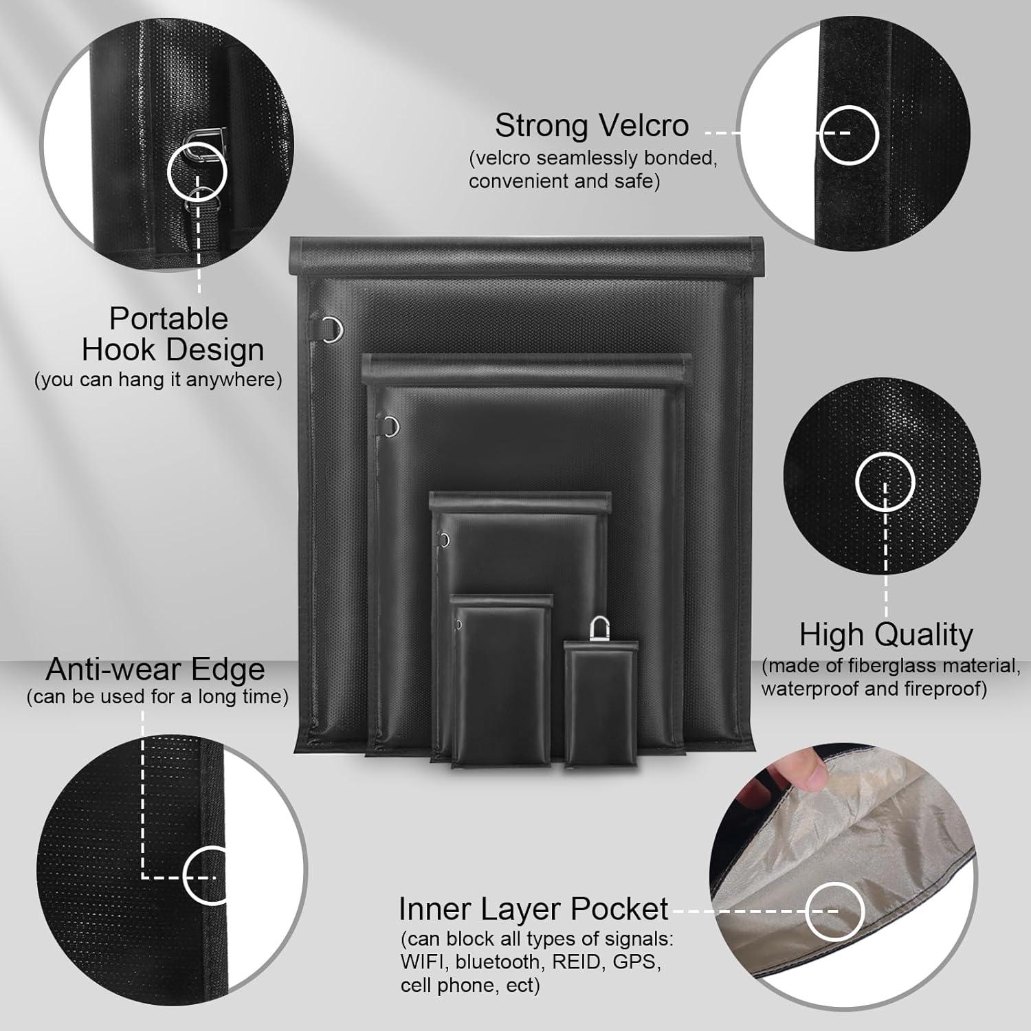 Bolsas Faraday Grandes - 5 Piezas para Laptops y Teléfonos