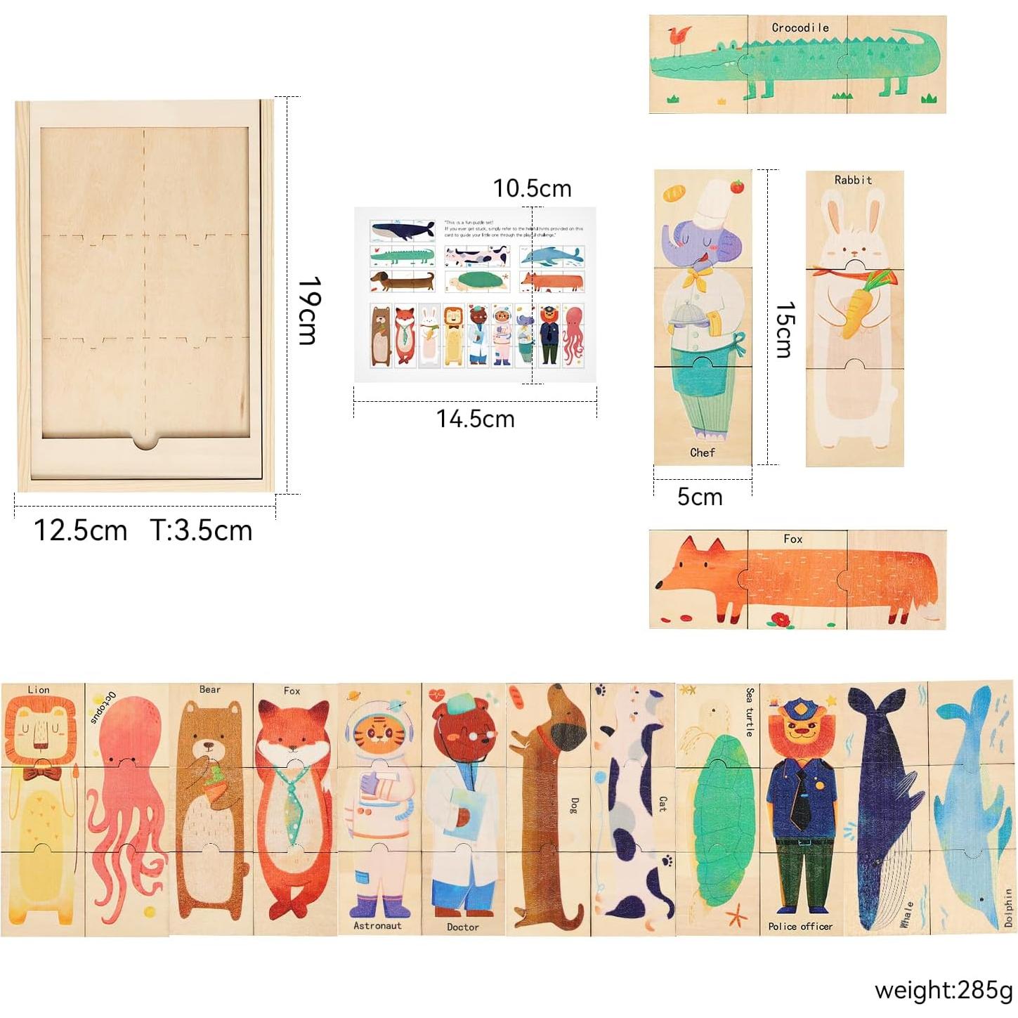 Rompecabezas de Madera Bopoobo Animales 3 Años Aprendizaje