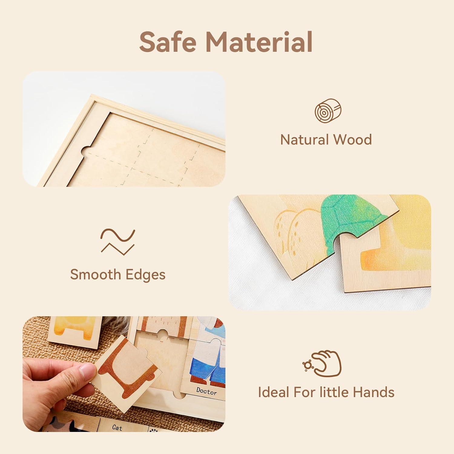 Rompecabezas de Madera Bopoobo Animales 3 Años Aprendizaje