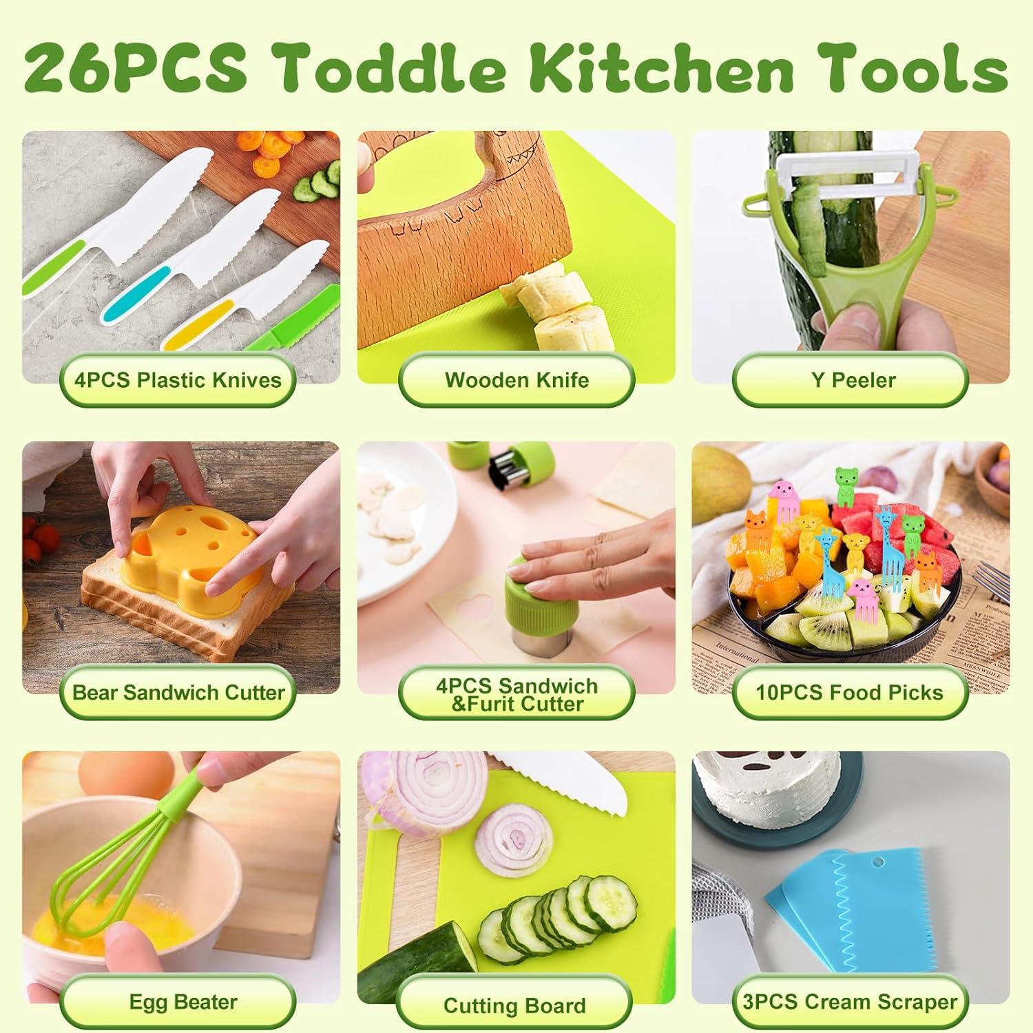 Juego de Cuchillos para Niños Hilsoeet 26 Pcs Seguro y Divertido