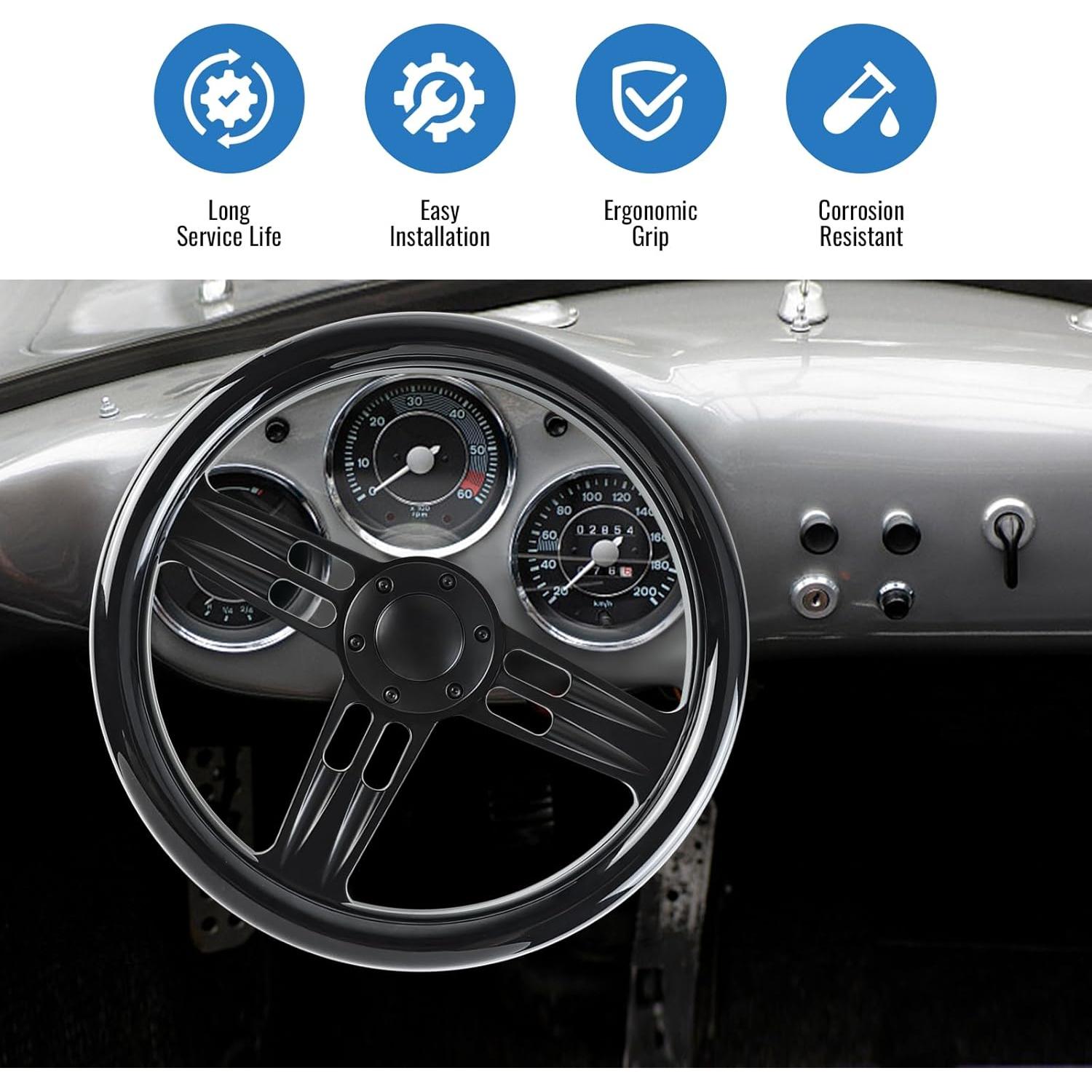 Volante de Carreras YHK 34.5 cm Madera Caoba 6 Agujeros