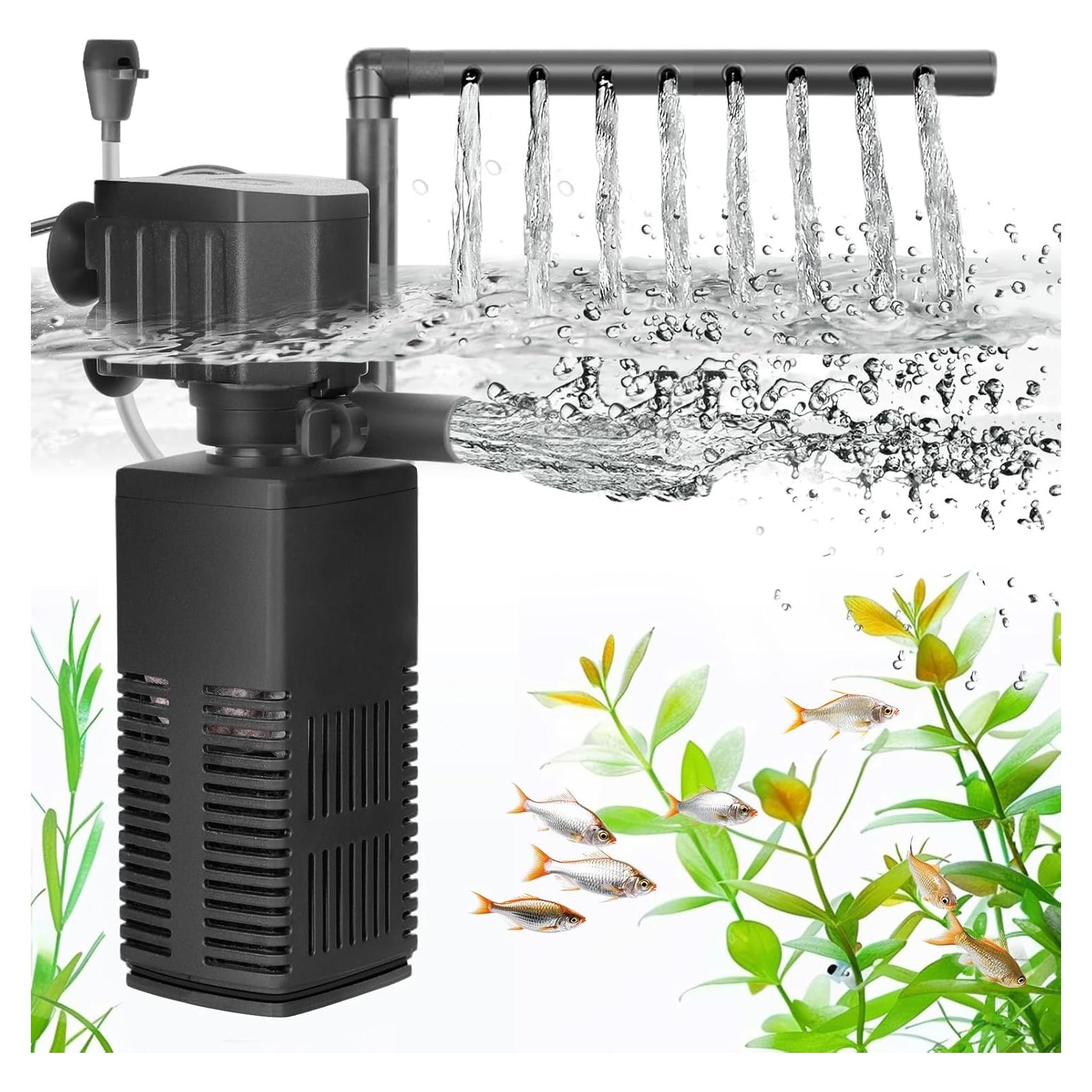 Filtro de Acuario AQQA 12W 113.6L, 3 Etapas, Silencioso