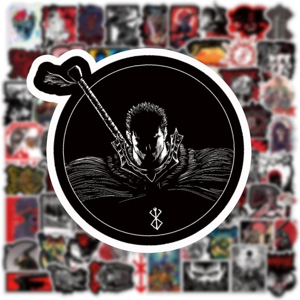 75 Pegatinas de Anime Berserk UYNIIAW Impermeables 9.1x8.9cm