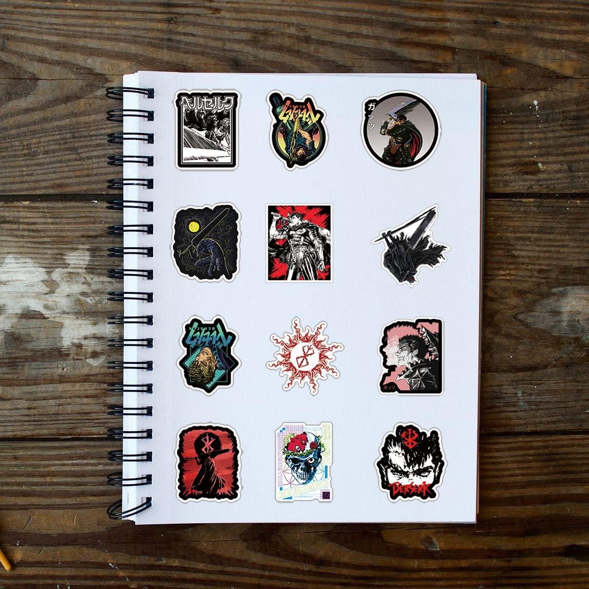 75 Pegatinas de Anime Berserk UYNIIAW Impermeables 9.1x8.9cm