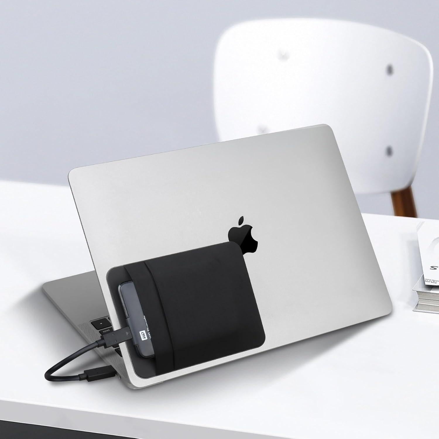 Funda Adhesiva para Disco Duro Externo Lacdo 2 Bolsillos Negro