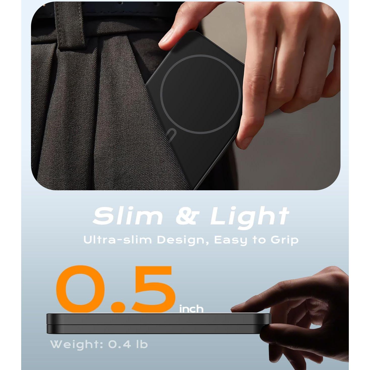 Cargador Portátil Magnético KU XIU K2 5000mAh 15W Carga Rápida