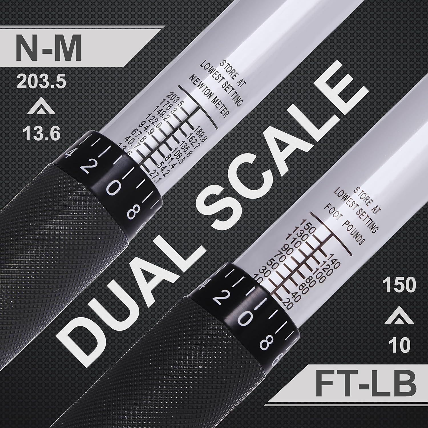 Llave de Torque Dinamométrica EPAuto 1/2" 10-150 ft-lb