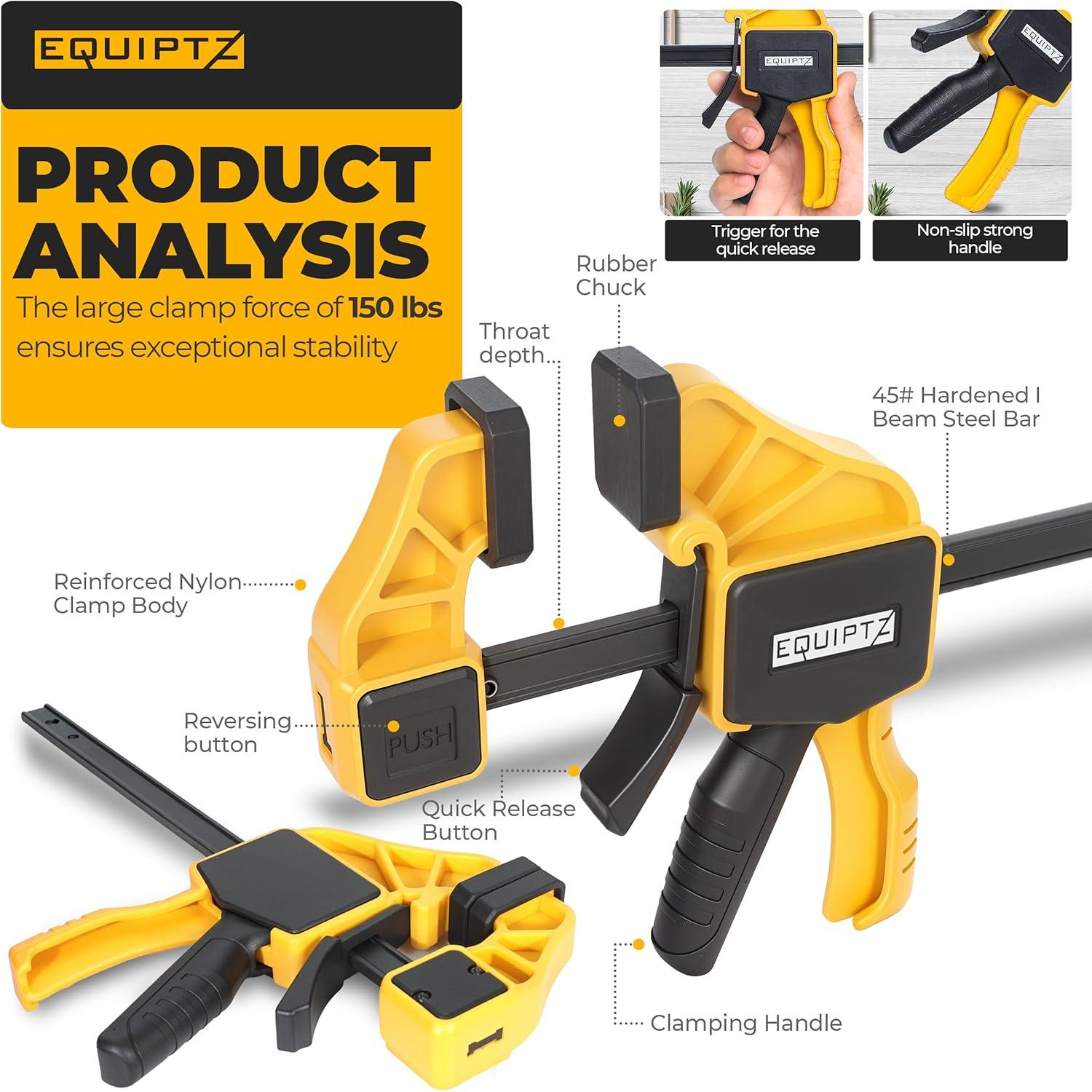 Paquete de 6 abrazaderas de barra EQUIPTZ 15.24 y 30.48 cm