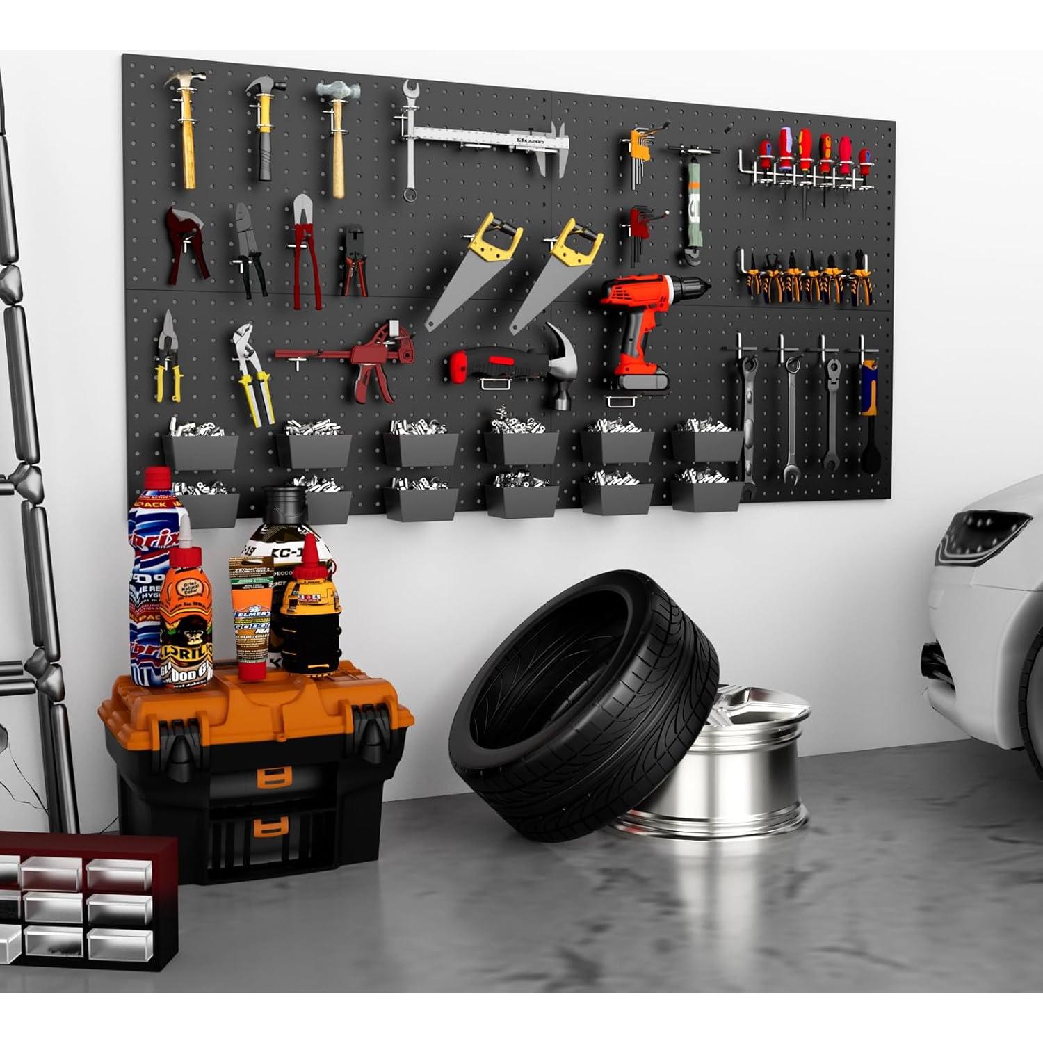 Kit de Paneles de Metal Daanxw 158PCS con Ganchos 30.48x60.96cm