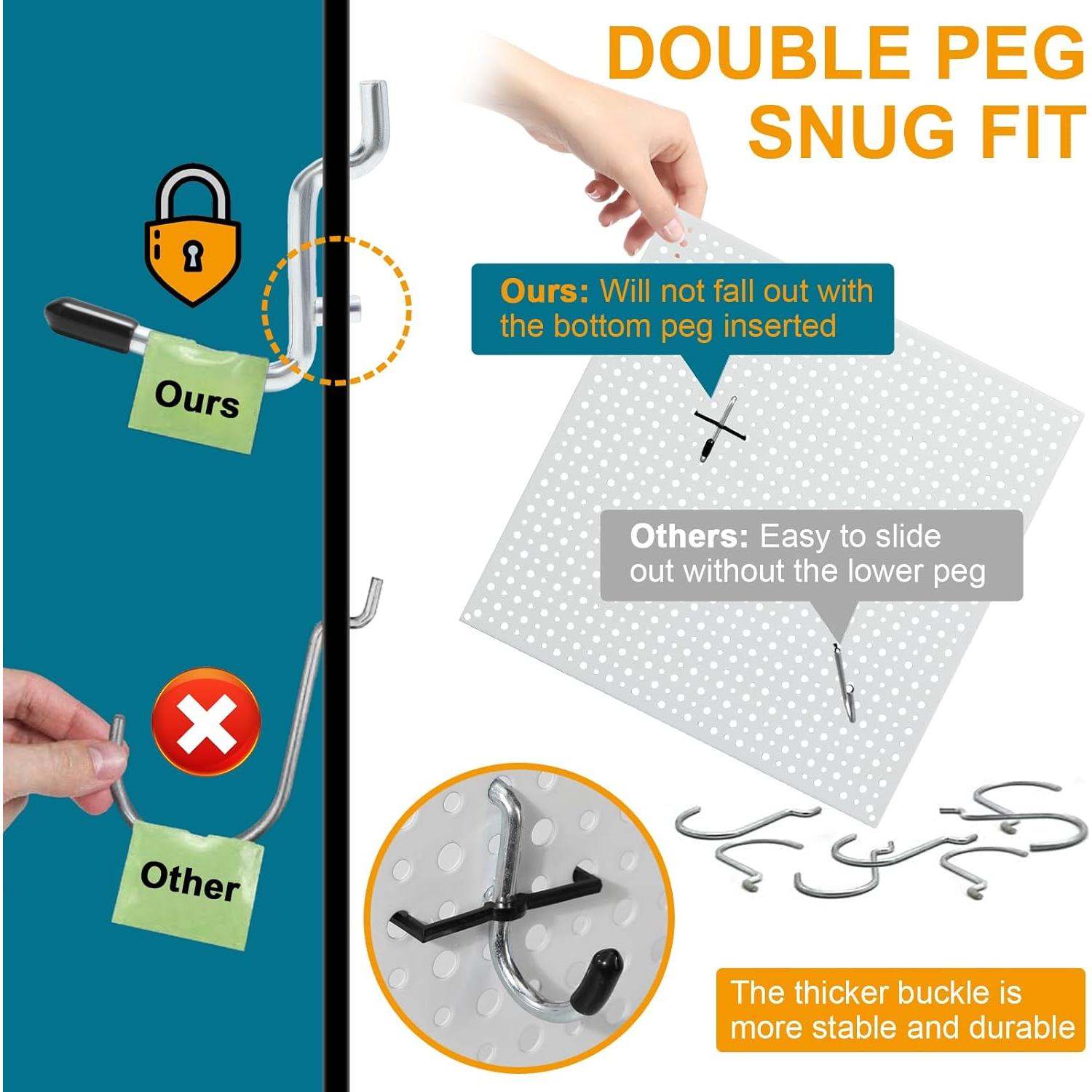 Kit de Paneles de Metal Daanxw 158PCS con Ganchos 30.48x60.96cm