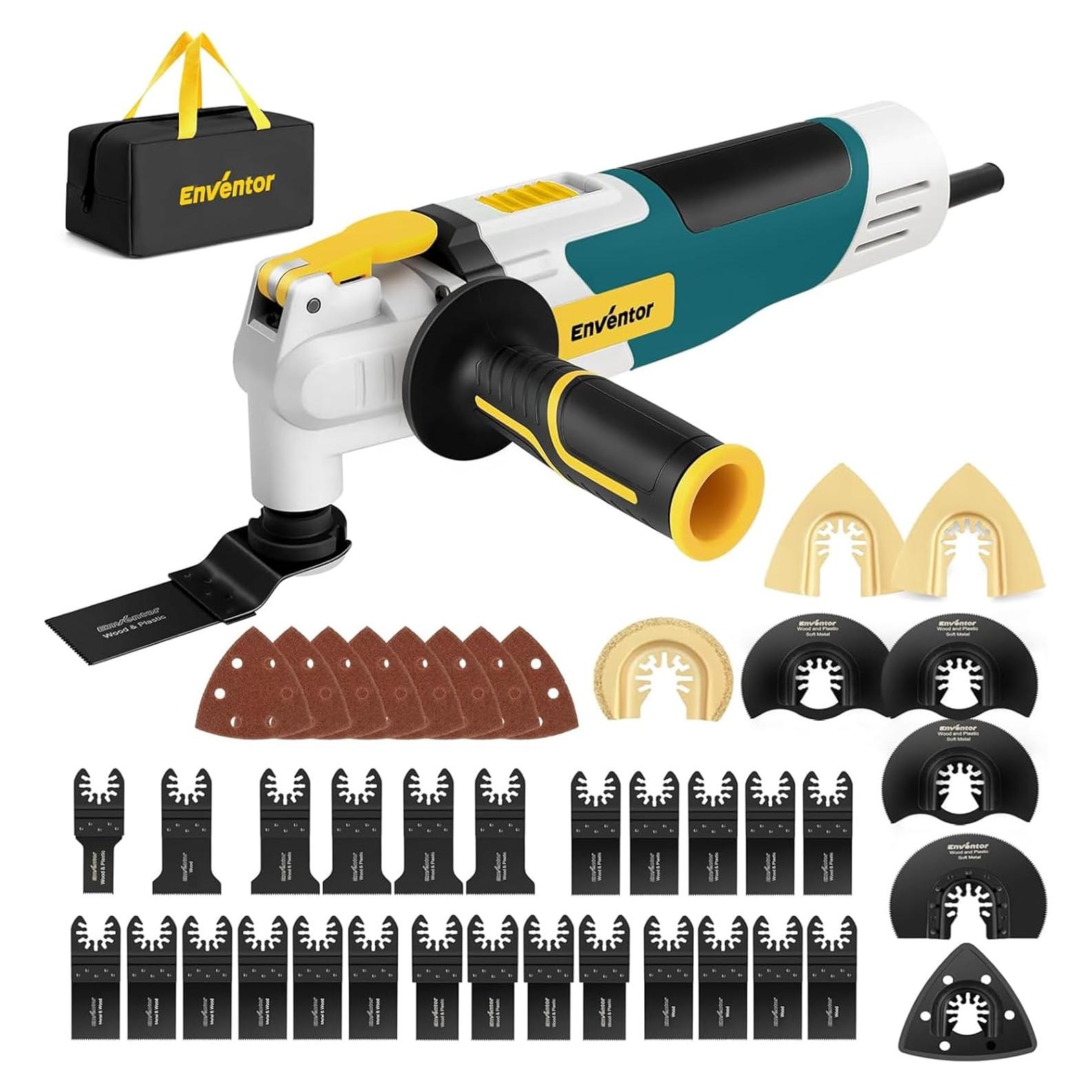 Sierra Oscilante Eléctrica Enventor 260W 43 Accesorios Azul